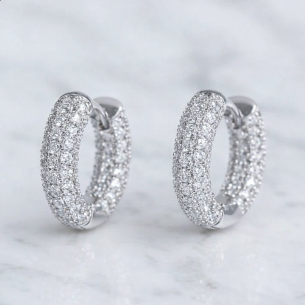 "Belle" Pavé Bling Hoop Earrings